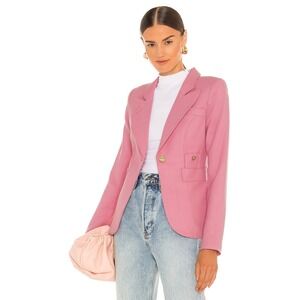 Smythe Classic Duchess Blazer Rethink Pink Wool Blend Gold Button Jacket Size 6